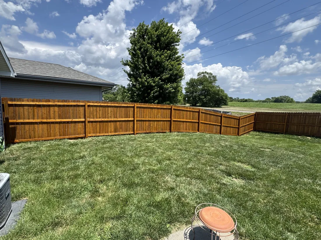 Cedar Privacy Fence — Stain & Seal — after